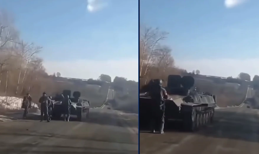 Руска бронирана машина остана без гориво, а украински гражданин, пътуващ