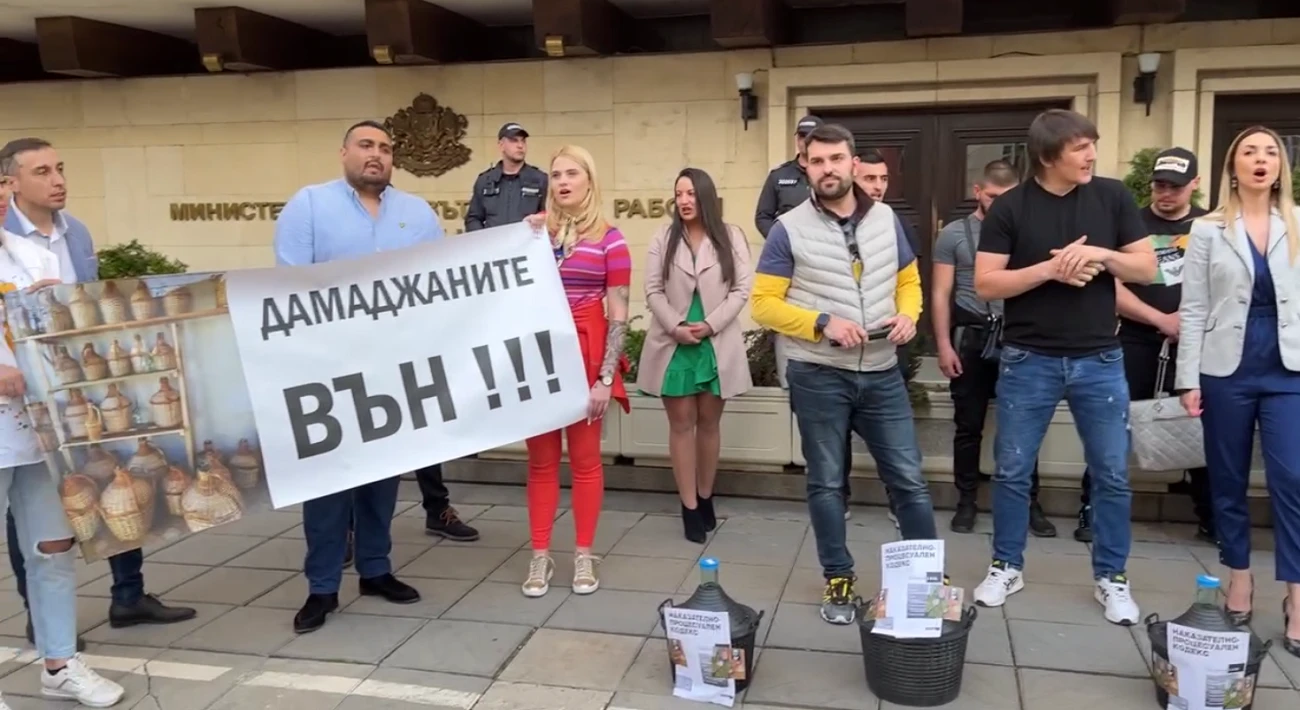 Младежи-ГЕРБ излязоха на протест срещу министъра на вътрешните работи Бойко