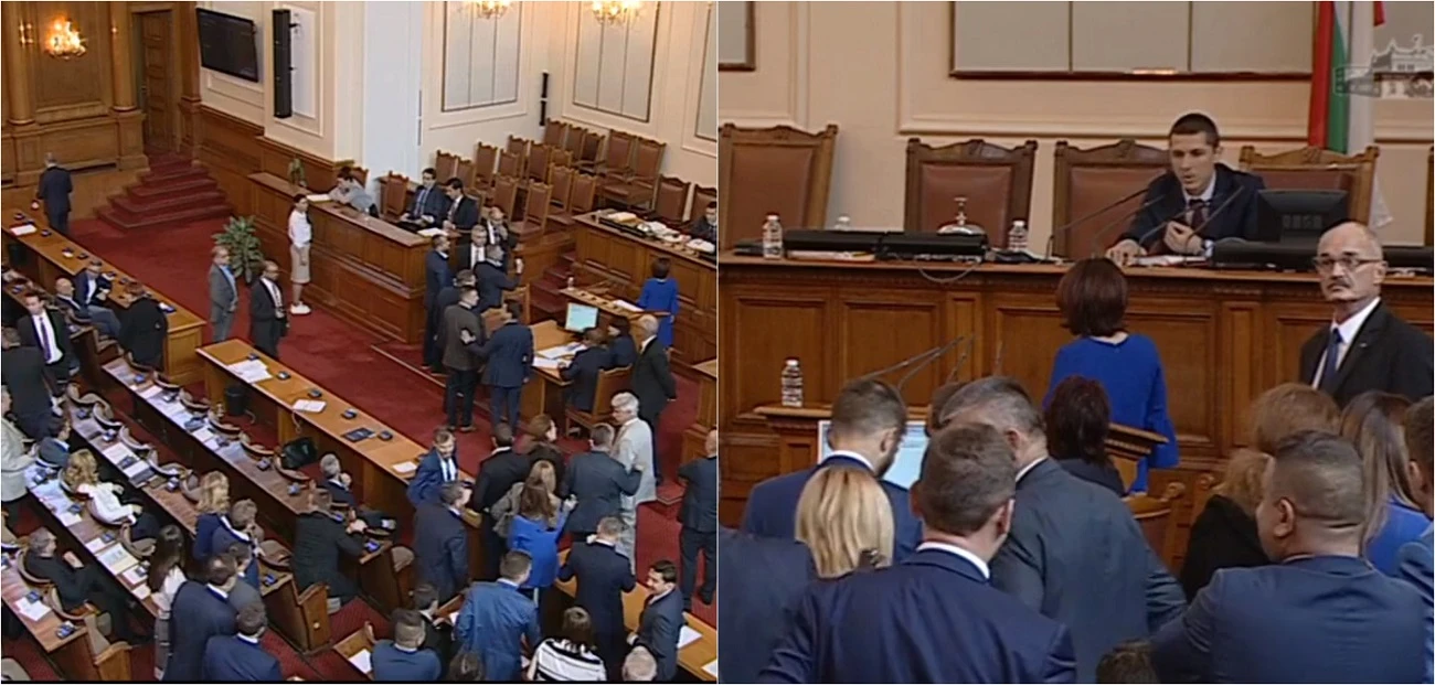 Напрежение в залата на парламента. Депутатите от ГЕРБ се нахвърлиха