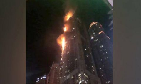 Пожар избухна в 35-етажна сграда в Дубай в близост до