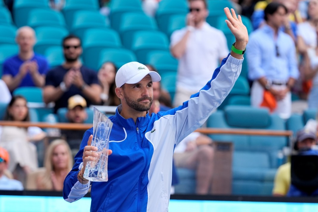 Най-добрият български тенисист Григор Димитров се изкачи в топ 10