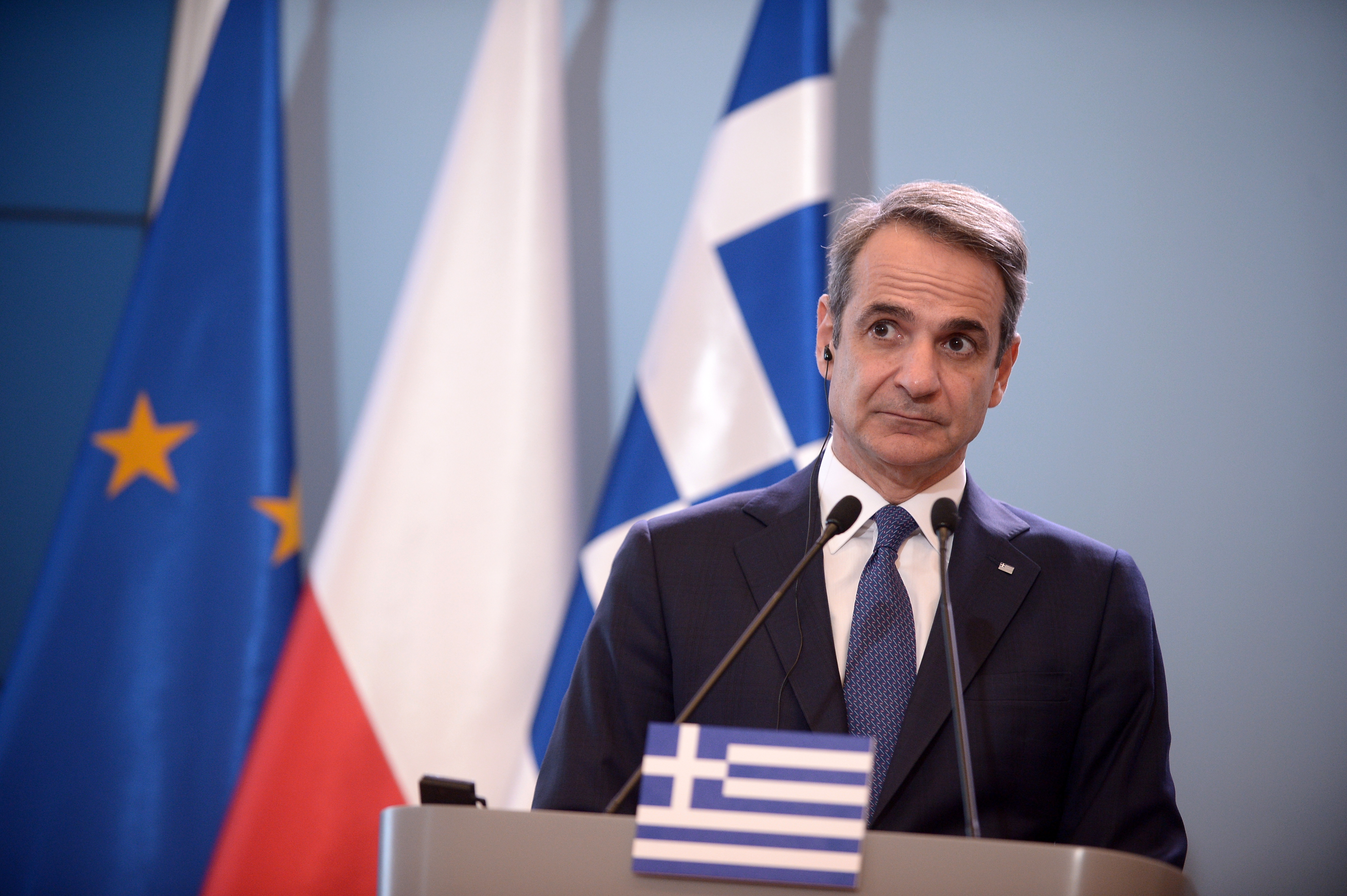 Гръцкият министър-председател Кириакос Мицотакис предупреди, че амбициите на Скопие за