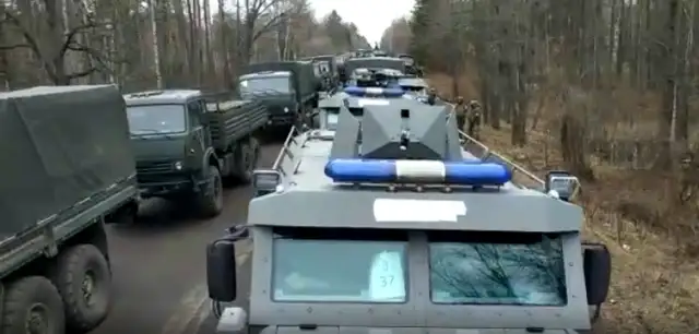Военен конвой от десетки превозни средства от Чечня беше забелязан