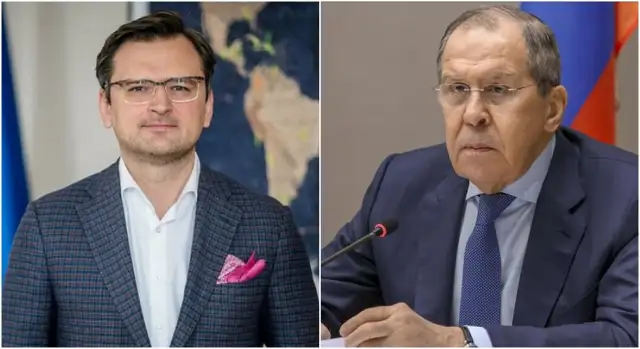Външните министри на Русия и Украйна Сергей Лавров и Дмитрий