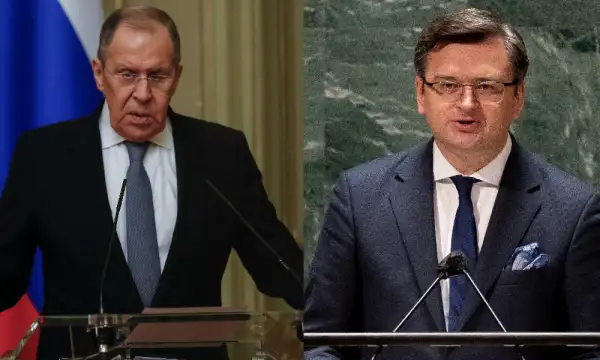 Руският външен министър Сергей Лавров и украинският му колега Дмитро