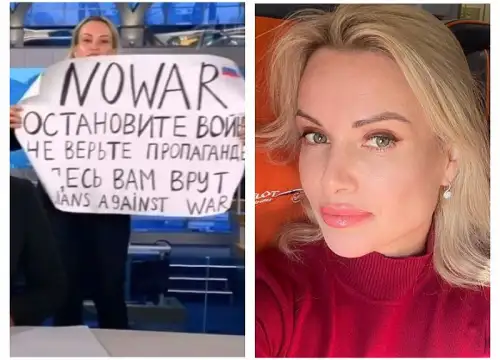 Служителката на Первий канал Марина Овсянникова която организира антивоенна акция