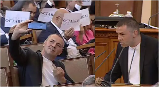 Депутатът Христо Петров известен като Ицо Хазарта показа среден пръсти