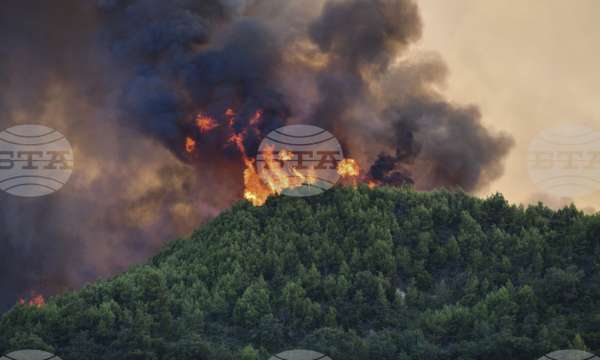 В Северна Гърция продължава борбата срещу горския пожар в национален