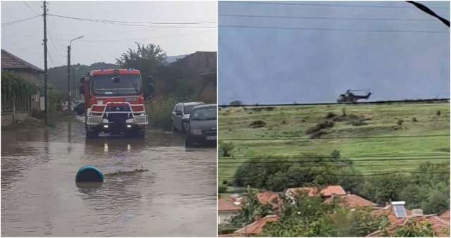 Евакуират бедстващи хора в Карловско с хеликоптер Местното село Богдан е