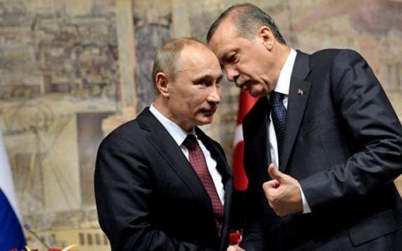 Лидерите на Русия и Турция Владимир Путин и Реджеп Ердоган