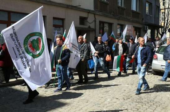 Членове на Националното сдружение на българските лозари излизат на протест пред