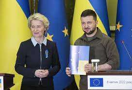 Урсула фон дер Лайен заяви в Украйна ЕС планира да наложи нови санкции на