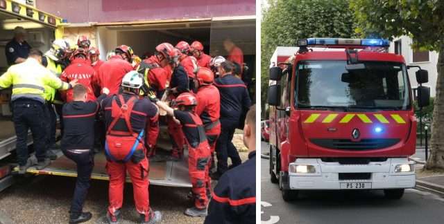 40 служители на френската пожарна успяха да изведат 391 килограмова жена