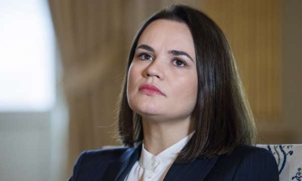 Лидерът на беларуската опозиция Светлана Тихановская e на посещение в