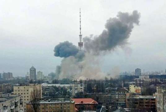 Голяма телевизионна кула в град Харков беше разрушена след като