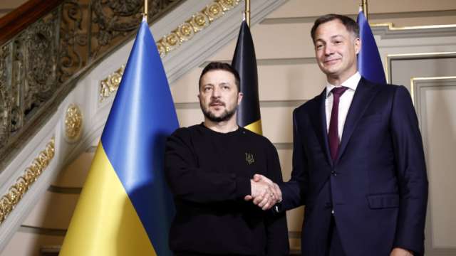 Украинският президент Володимир Зеленски и белгийският премиер Александър Де Крук