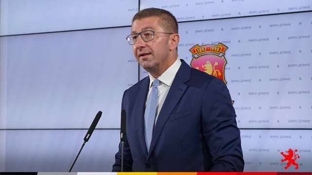 Председателят на ВРМО ДПМНЕ Християн Мицкоски заяви пред ръководителя на мисията