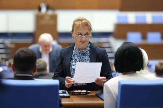 Единствено Красимира Катинчарова от парламентарната група на Величие направи изказване