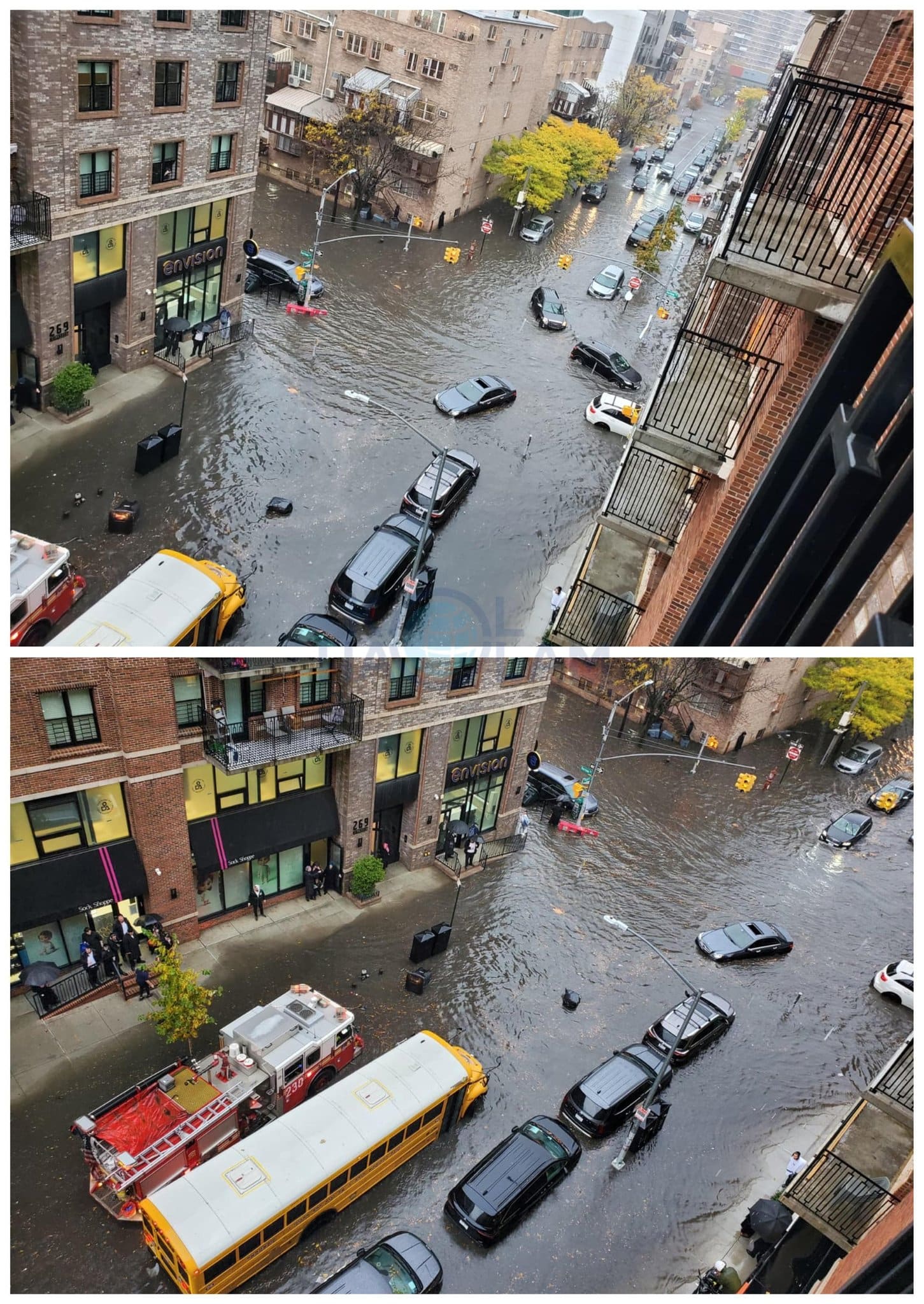 Проливен дъжд и силен вятър превърнаха улиците на Ню Йорк