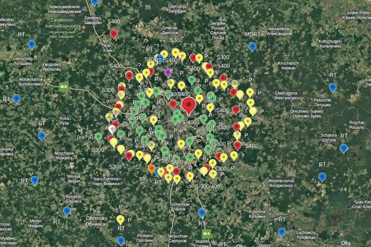 Позициите на ПВО около Москва