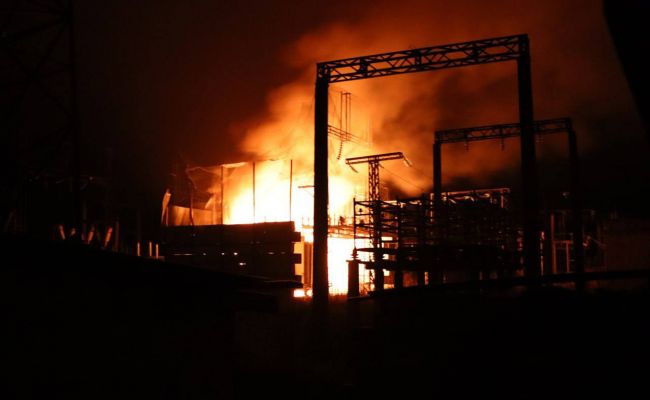 Пожар на подстанция