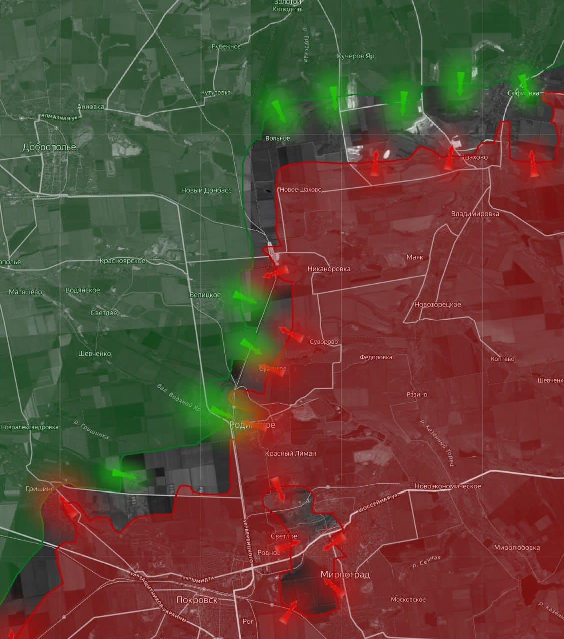 В района на Покровск при Гришино се водят тежки битки