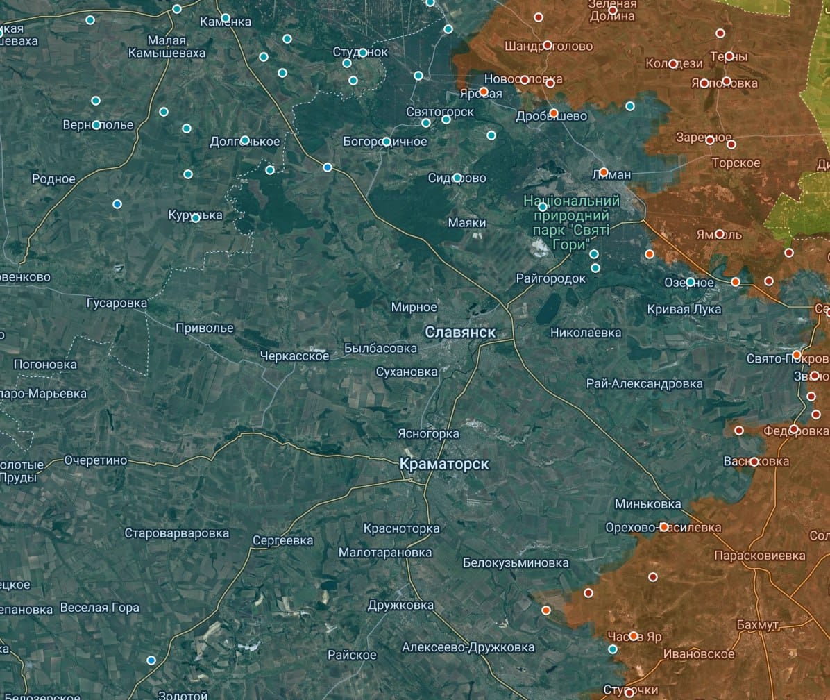За по нататъшното си надвисване над Краматорск и Славянск руската