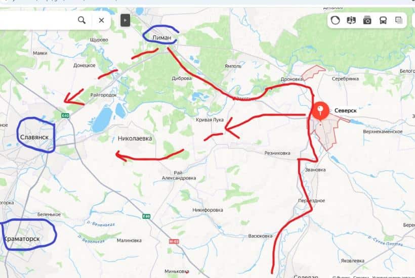 Оперативната обстановка след превземането на Северск от руската армия е