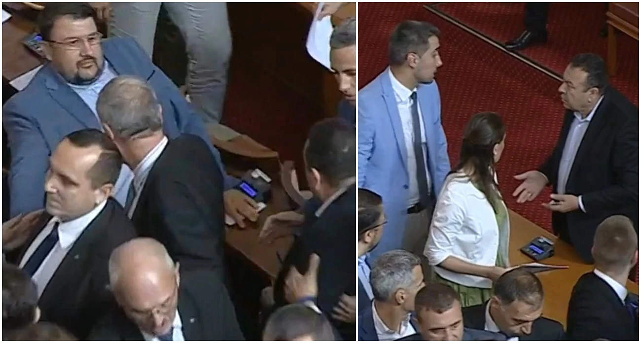 НАПРЕЖЕНИЕ: Депутатите Хамид Хамид и Настимир Ананиев с агресия в парламента (ВИДЕО)